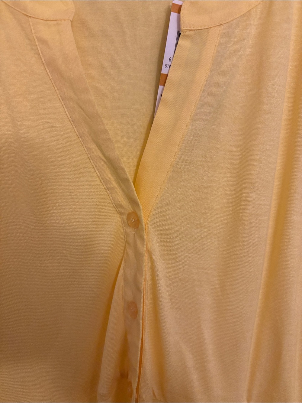 INC International Concepts Bright Yellow Sleeveless V-Neck Tunic with Hem Tie - Picture 4 of 7